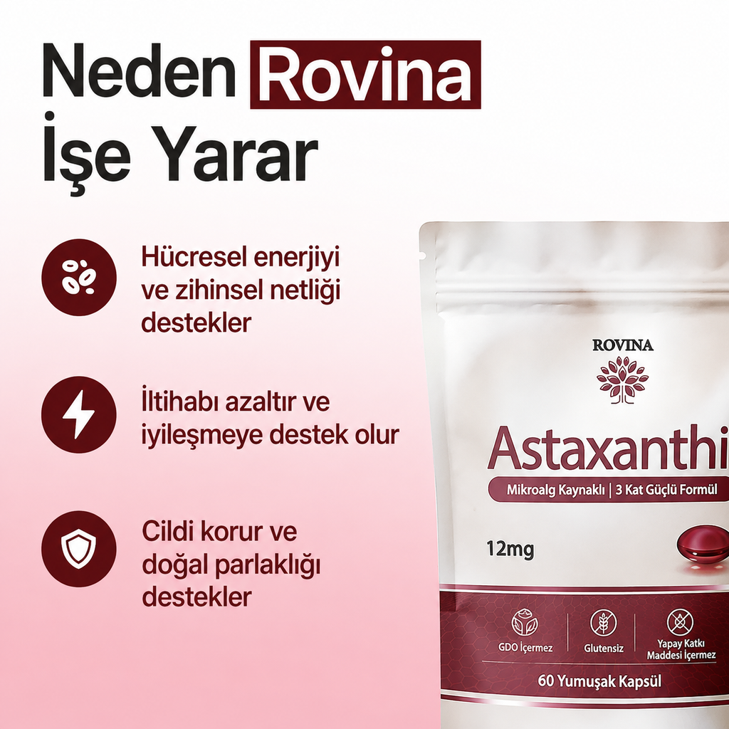 Rovina Astaksantin - Güçlü Antioksidan ile Vücut Desteği ve Hücresel Koruma